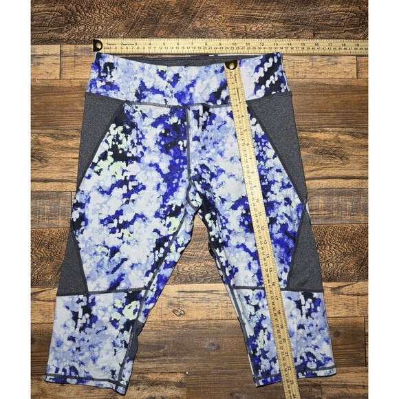 Calvin Klein Performance Women’s Quick Dry Capri Leggings Size M Blue Gray Print - Picture 4 of 5